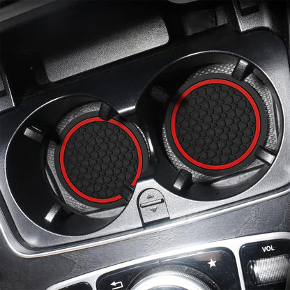 Mandark Car Cup Holder Coasters 4PCS Black Red